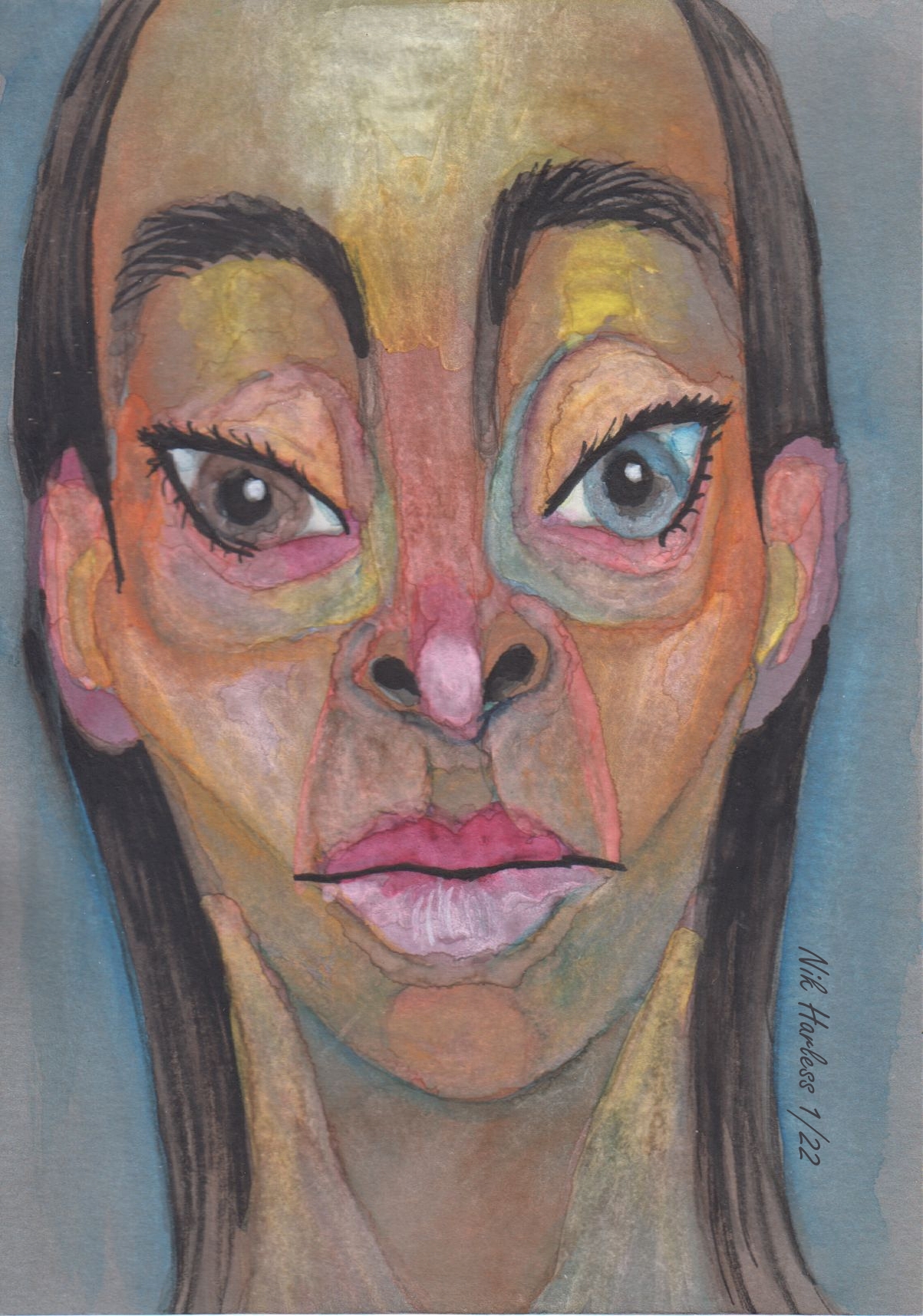 Watercolor Face